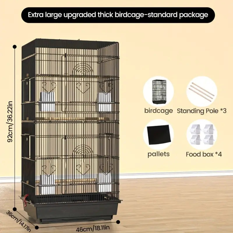 Heavy-Duty Small Animal Cage with 0.31" Wire Spacing – Durable Metal Pet Cage for Squirrels, Rabbits, Hamsters & More – Secure Latches, Easy-Clean Design, Ventilated & Sturdy Construction | Natures Edge